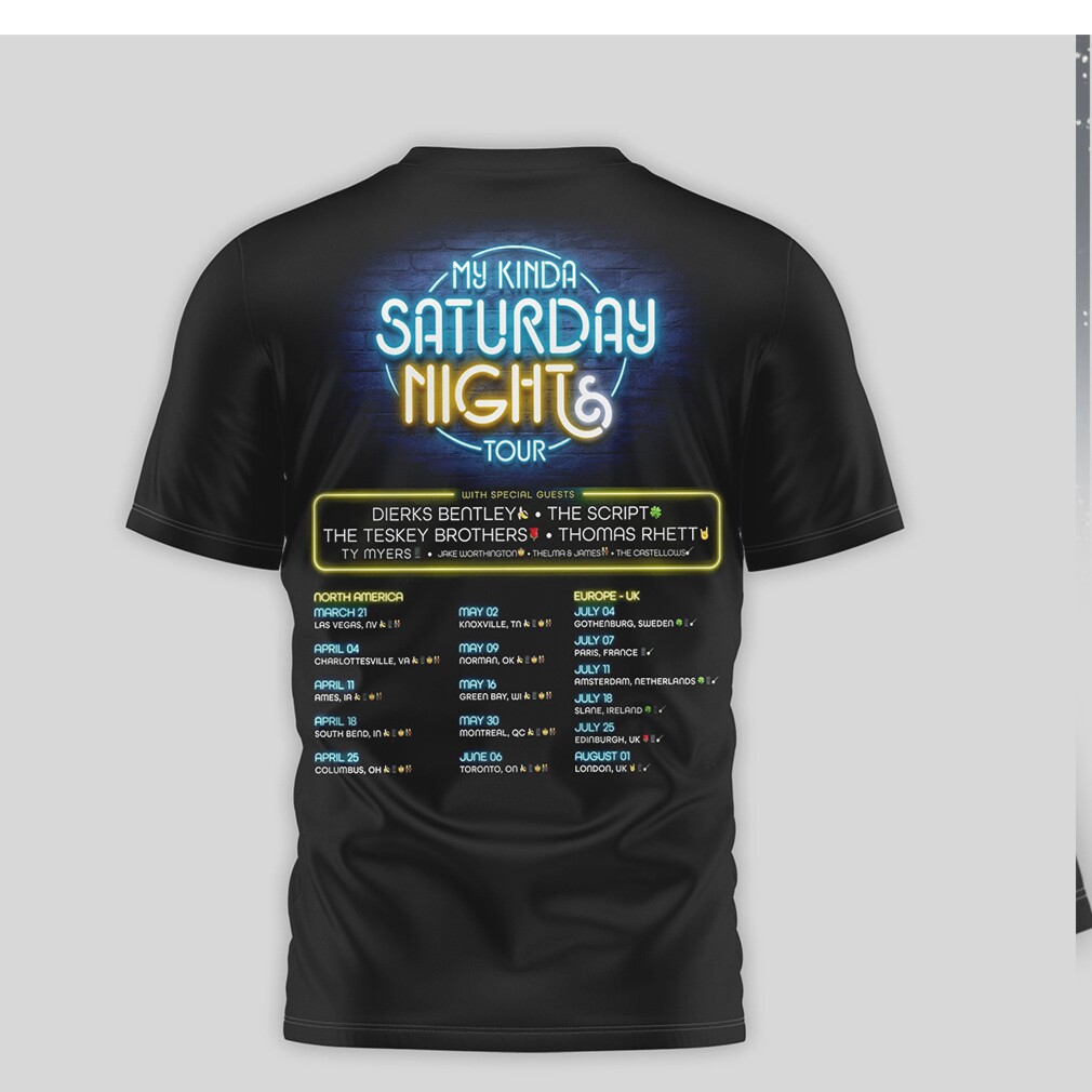 Luke Combs My Kinda Saturday Night Tour 2024 Concert T Shirt Luke Combs My Kinda Saturday Night Tour 2024 Concert T Shirt