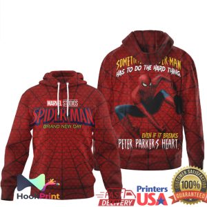 Marvel Spider Man Brand New Day “Do The Hard Thing” Peter Parker Web Graphic Shirt