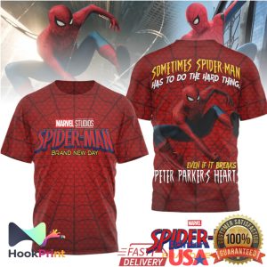 Marvel Spider Man Brand New Day “Do The Hard Thing” Peter Parker Web Graphic Shirt