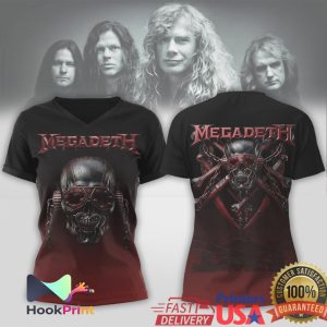 Megadeth Vic Rattlehead Skull Red Gradient Heavy Metal Band Shirt