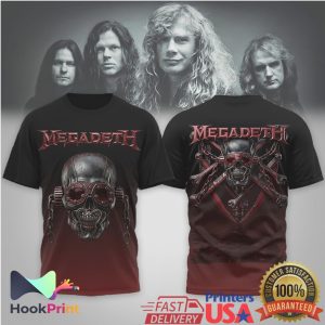 Megadeth Vic Rattlehead Skull Red Gradient Heavy Metal Band Shirt