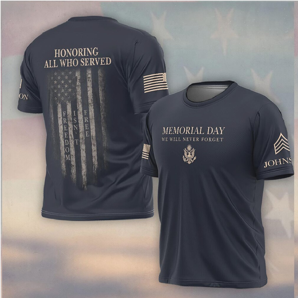 Memorial Day Never Forget US Army Honor All Who Served T Shirt Memorial Day Never Forget US Army Honor All Who Served T Shirt
