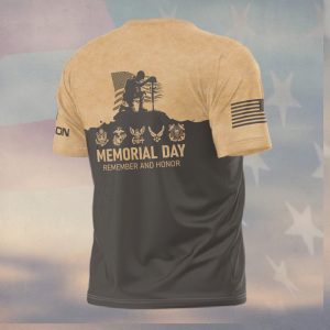 Memorial Day Remember and Honor US Army Kneeling Soldier Shirt