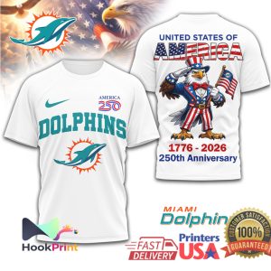 Miami Dolphins America 250th Anniversary 1776 2026 Patriotic Shirt