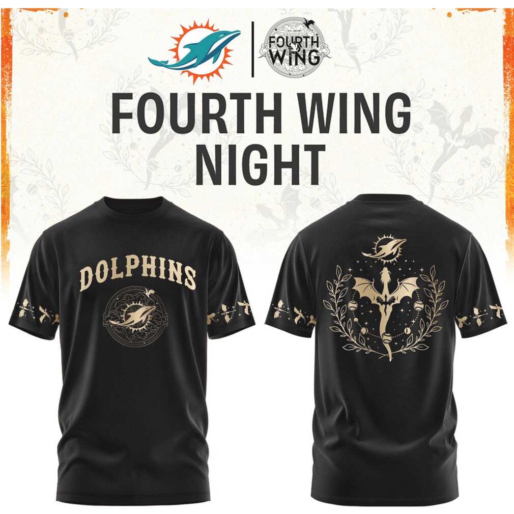 Miami Dolphins Fourth Wing Night Dragon Fantasy Football Gear T Shirt Miami Dolphins Fourth Wing Night Dragon Fantasy Football Gear T Shirt