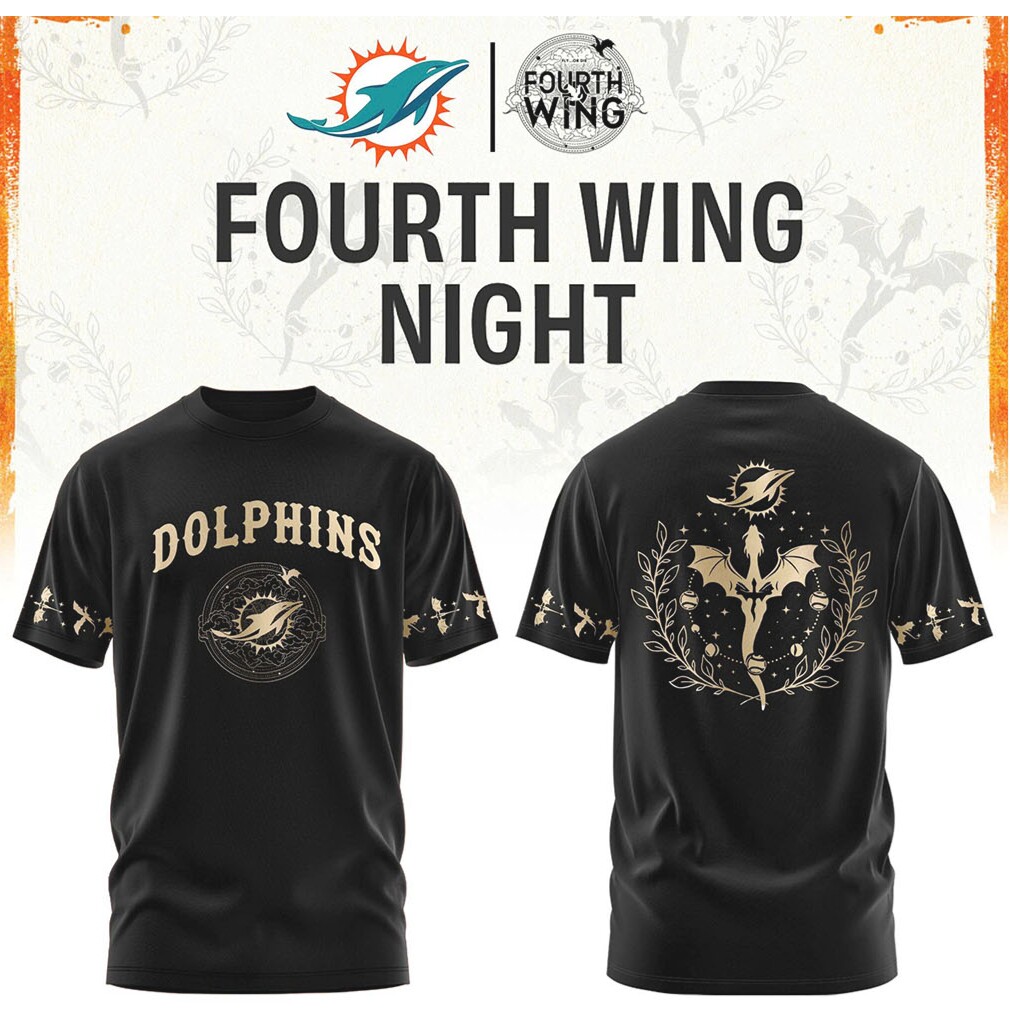 Miami Dolphins Fourth Wing Night Dragon Fantasy Football Gear T Shirt Miami Dolphins Fourth Wing Night Dragon Fantasy Football Gear T Shirt