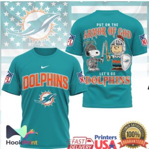 Miami Dolphins Peanuts Snoopy Put On The Armor Of God Shirt