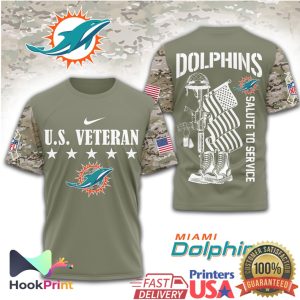 Miami Dolphins U.S. Veteran Salute To Service Tactical T Shirt