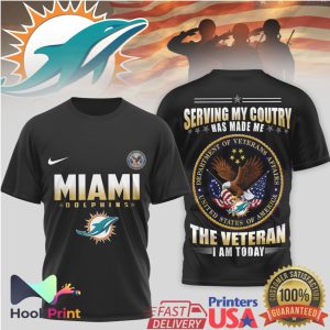 Miami Dolphins Veteran Serving My Country Pride T Shirt