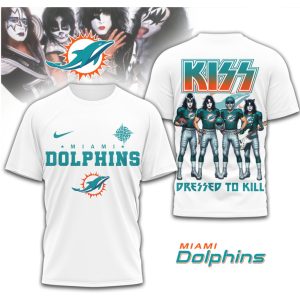 Miami Dolphins x KISS Band Mashup Dressed To Kill Sports T Shirt