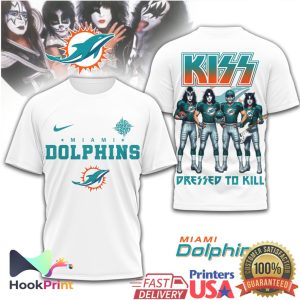 Miami Dolphins x KISS Rock Band Dressed To Kill T Shirt