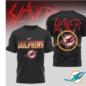 Miami Dolphins x Slayer Thrash Metal Aesthetic NFL Shirt Miami Dolphins x Slayer Thrash Metal Aesthetic NFL Shirt
