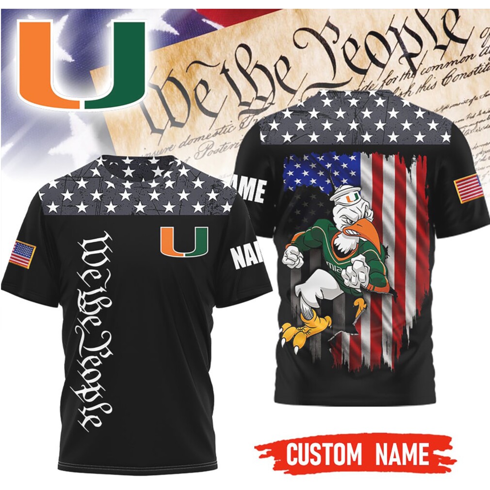 Miami Hurricanes Personalized We The People American Flag Pride T Shirt Miami Hurricanes Personalized We The People American Flag Pride T Shirt
