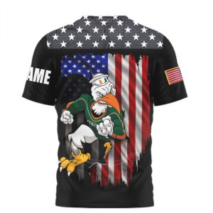 Miami Hurricanes Personalized We The People American Flag Pride T Shirt
