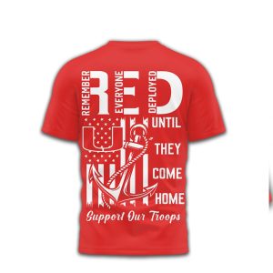 Miami Hurricanes R.E.D. Support Our Troops Patriotic Anchor Red T Shirt