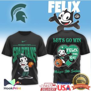 Michigan State Spartans x Felix The Cat Basketball Let's Go Win T Shirt
