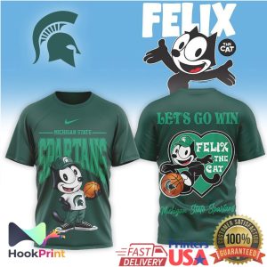 Michigan State Spartans x Felix The Cat Basketball Let's Go Win T Shirt