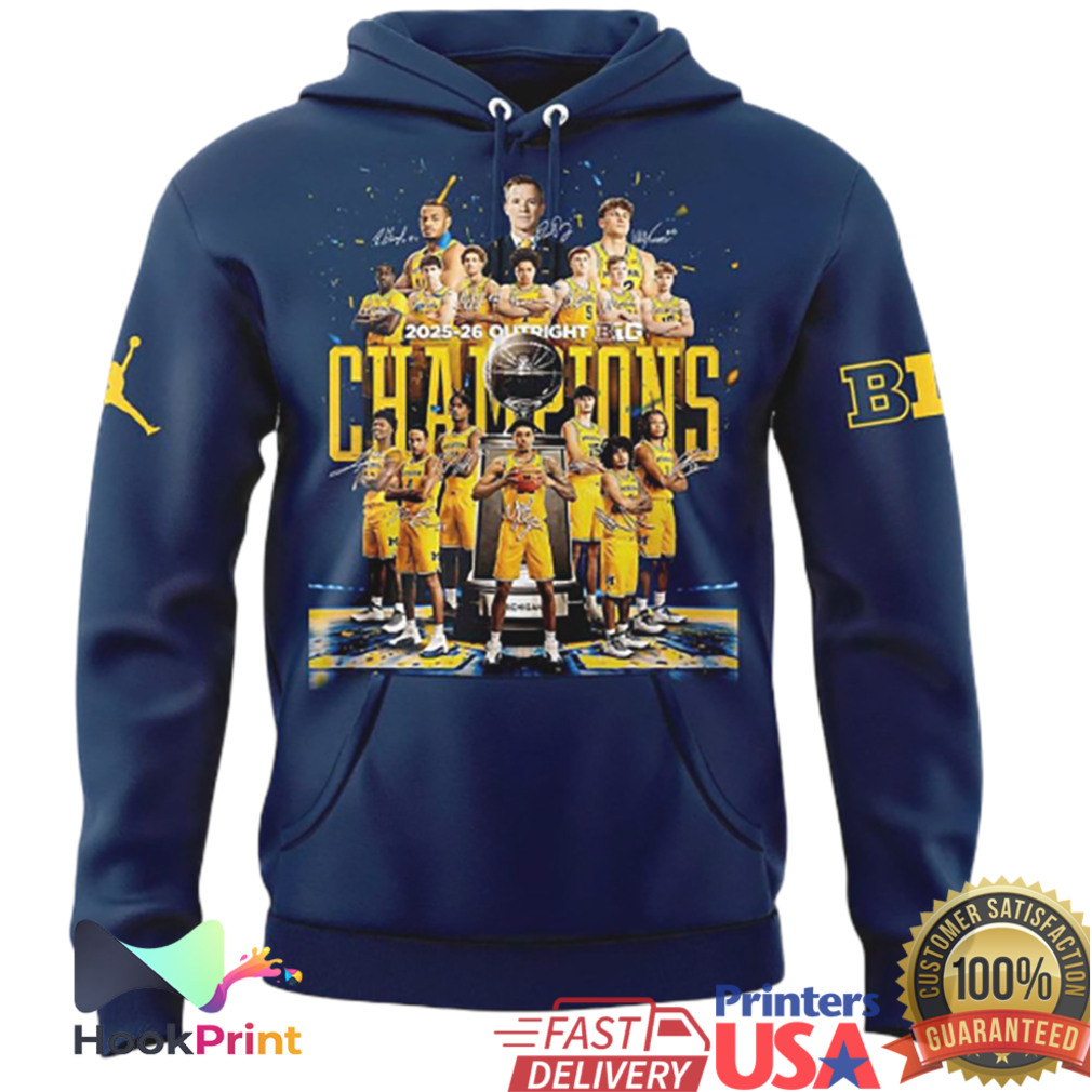 Michigan Wolverines 2025 26 Big Ten Men's Basketball Champions Roster Shirt Michigan Wolverines 2025 26 Big Ten Men's Basketball Champions Roster Shirt