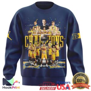Michigan Wolverines 2025 26 Big Ten Men's Basketball Champions Roster Shirt