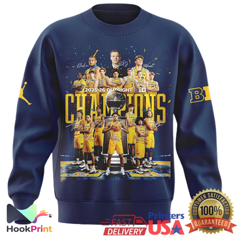 Michigan Wolverines 2025 26 Big Ten Men's Basketball Champions Roster Shirt Michigan Wolverines 2025 26 Big Ten Men's Basketball Champions Roster Shirt