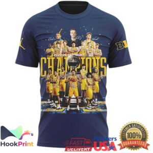 Michigan Wolverines 2025 26 Big Ten Men's Basketball Champions Roster Shirt