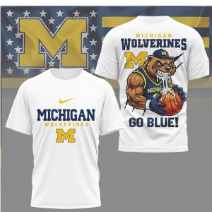 Michigan Wolverines Basketball Go Blue Wolverine Mascot T Shirt