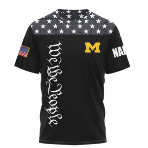 Michigan Wolverines Custom Name We The People Patriotic Graphic T Shirt