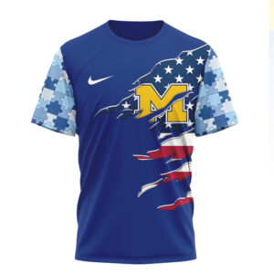Michigan Wolverines I Wear Blue For Autism Awareness T Shirt Michigan Wolverines I Wear Blue For Autism Awareness T Shirt