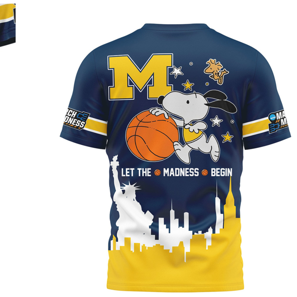 Michigan Wolverines Snoopy March Madness 2026 Let The Madness Begin Shirt Michigan Wolverines Snoopy March Madness 2026 Let The Madness Begin Shirt