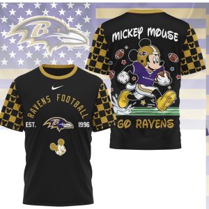 Mickey Mouse Baltimore Ravens Football Est 1996 Go Ravens T Shirt