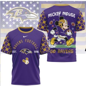 Mickey Mouse Baltimore Ravens Football Est 1996 Go Ravens T Shirt