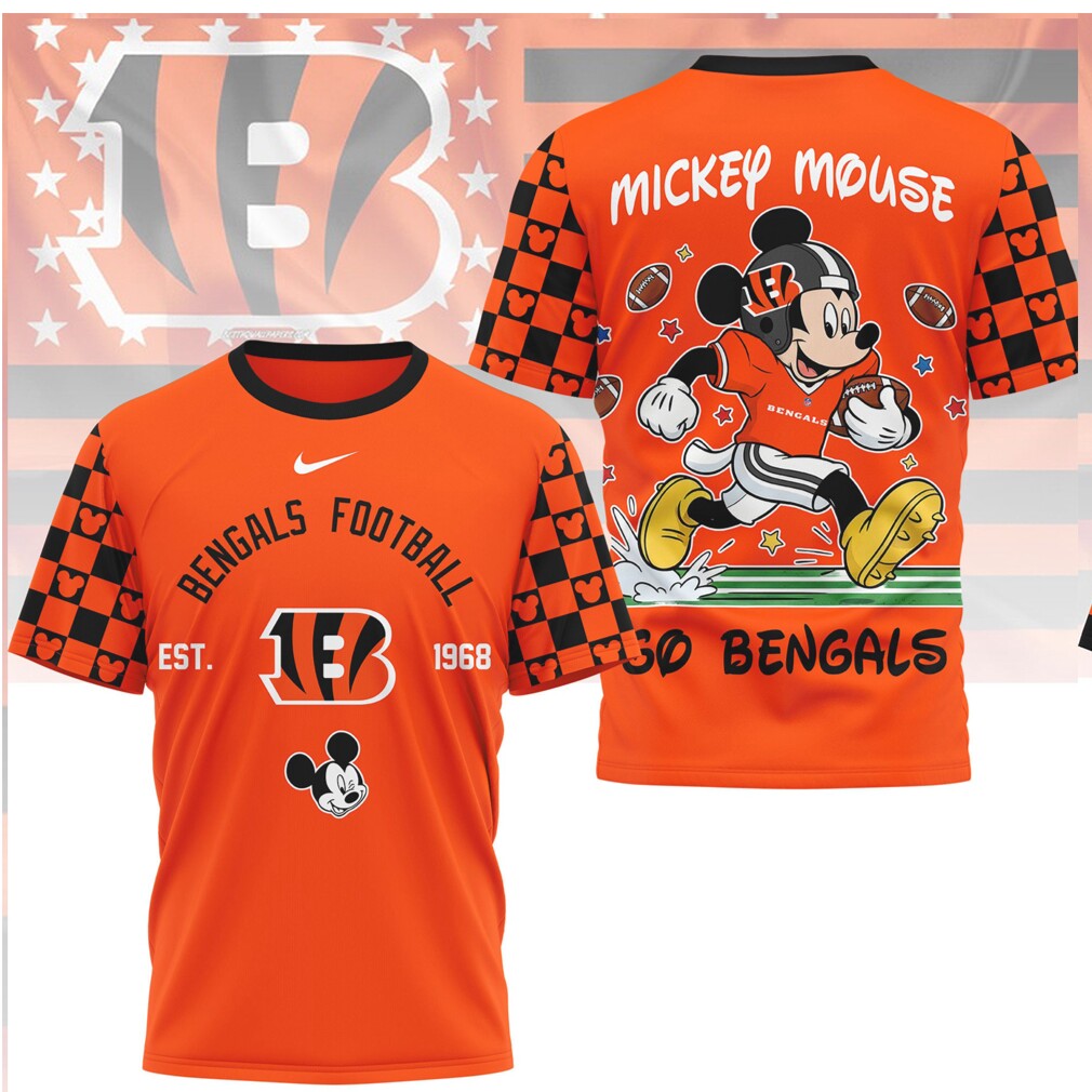 Mickey Mouse Cincinnati Bengals Football Est 1968 Graphic T Shirt Mickey Mouse Cincinnati Bengals Football Est 1968 Graphic T Shirt