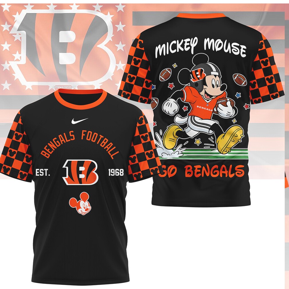 Mickey Mouse Cincinnati Bengals Football Est 1968 Graphic T Shirt Mickey Mouse Cincinnati Bengals Football Est 1968 Graphic T Shirt