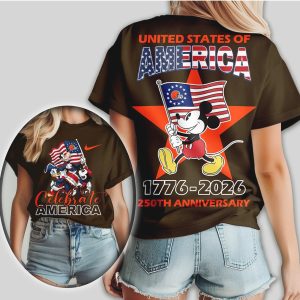 Mickey Mouse Cleveland Browns 250th Anniversary Celebrate America Football T Shirt Mickey Mouse Cleveland Browns 250th Anniversary Celebrate America Football T Shirt