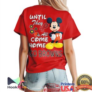 Mickey Mouse Cleveland Browns Red Friday Until They All Come Home T Shirt