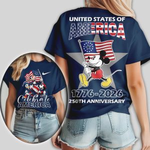 Mickey Mouse Dallas Cowboys 250th Anniversary United States of America T Shirt
