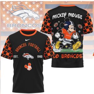 Mickey Mouse Denver Broncos Football Est 1960 Broncos T Shirt