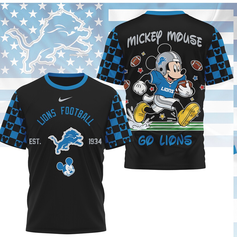 Mickey Mouse Detroit Lions Football Vintage Est 1934 Go Lions T Shirt Mickey Mouse Detroit Lions Football Vintage Est 1934 Go Lions T Shirt