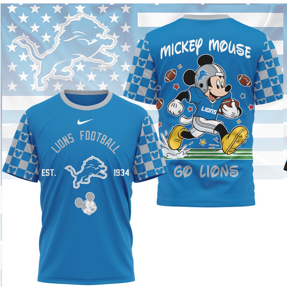 Mickey Mouse Detroit Lions Football Vintage Est 1934 Go Lions T Shirt Mickey Mouse Detroit Lions Football Vintage Est 1934 Go Lions T Shirt