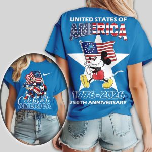 Mickey Mouse Detroit Lions United States 250th Anniversary 1776 2026 T Shirt