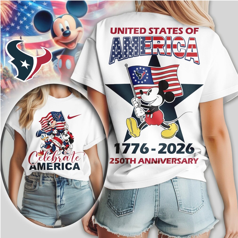 Mickey Mouse Houston Texans 1776 2026 United States of America Football T Shirt Mickey Mouse Houston Texans 1776 2026 United States of America Football T Shirt