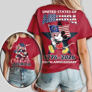Mickey Mouse Houston Texans 1776 2026 United States of America Football T Shirt