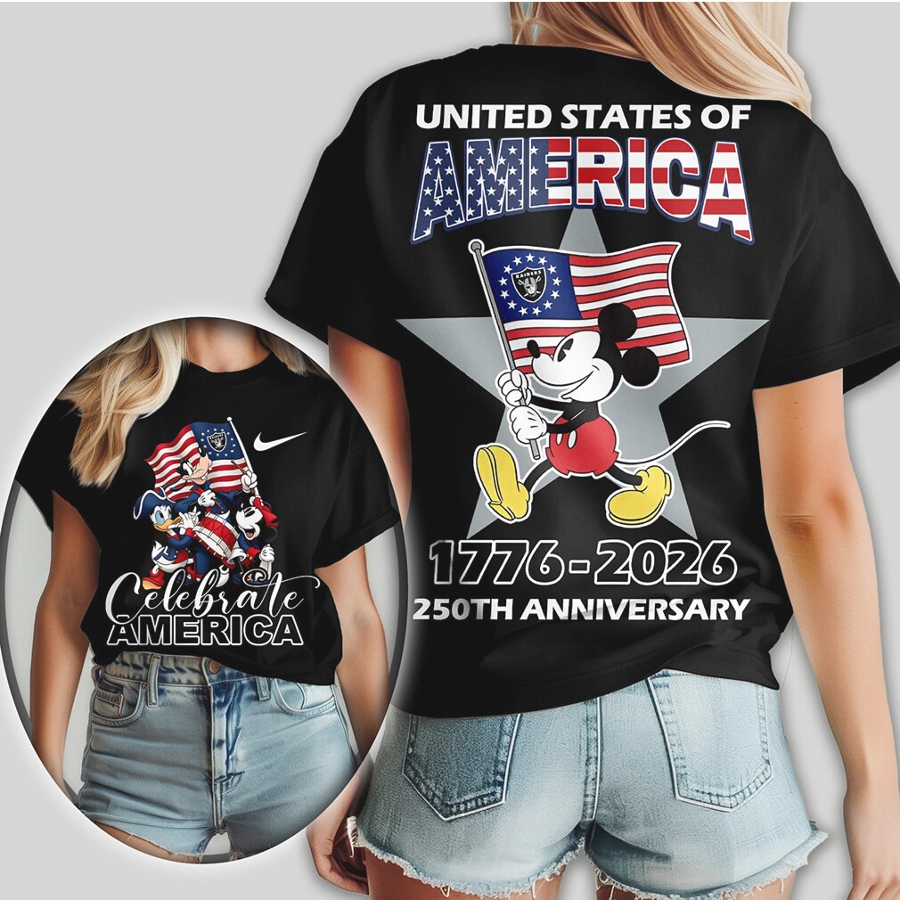 Mickey Mouse Las Vegas Raiders 1776 2026 Celebrate United States of America Football T Shirt Mickey Mouse Las Vegas Raiders 1776 2026 Celebrate United States of America Football T Shirt