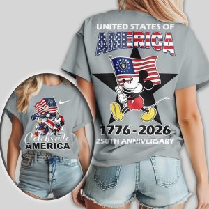 Mickey Mouse Las Vegas Raiders 1776 2026 Celebrate United States of America Football T Shirt