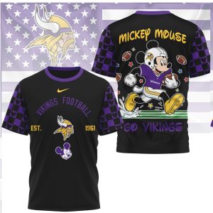 Mickey Mouse Minnesota Vikings Football Vintage Est 1961 Vikings T Shirt