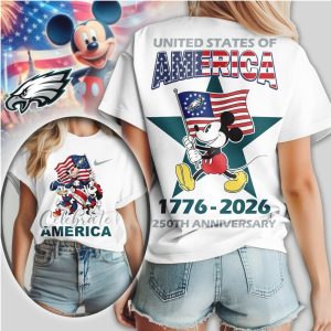Mickey Mouse Philadelphia Eagles United States 250th Anniversary 1776 2026 T Shirt