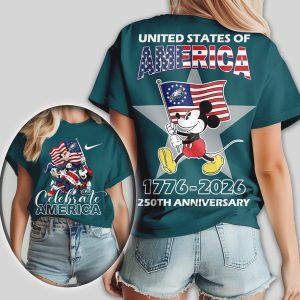Mickey Mouse Philadelphia Eagles United States 250th Anniversary 1776 2026 T Shirt