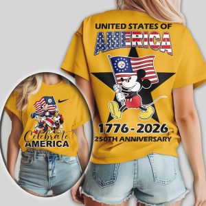 Mickey Mouse Pittsburgh Steelers United States 250th Anniversary Celebrate America T Shirt