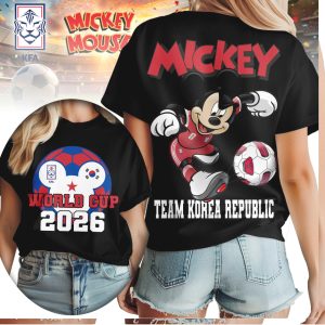 Mickey Mouse Team Korea Republic World Cup 2026 Soccer T Shirt Mickey Mouse Team Korea Republic World Cup 2026 Soccer T Shirt