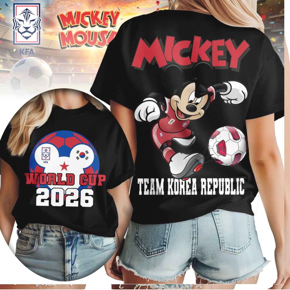 Mickey Mouse Team Korea Republic World Cup 2026 Soccer T Shirt Mickey Mouse Team Korea Republic World Cup 2026 Soccer T Shirt